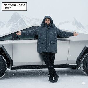 Camel Men's XL Puffy Hoodie Heavy Winter Coat Goose Down Full Zip Parka Coziest